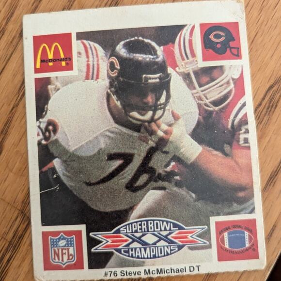 McDonald's 1986 NFL Super Bowl XX 20 Champions Chicago Bears 7 Trading Cards - Picture 9 of 9